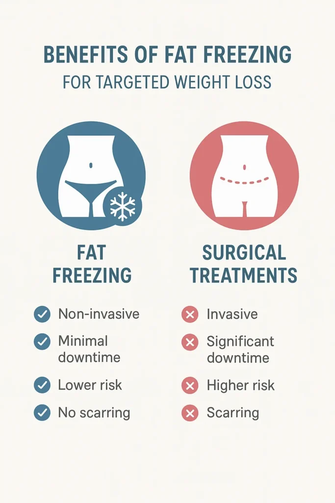 graphic showing the benefits of fat freezing Rickmansworth