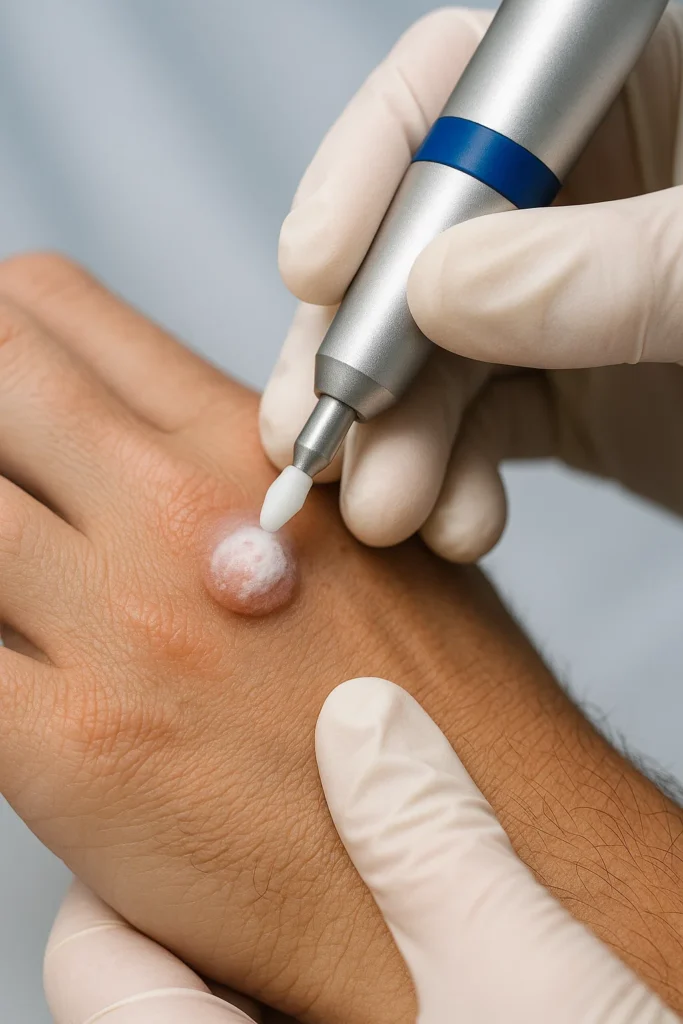 example of wart removal Rickmansworth using cryopen