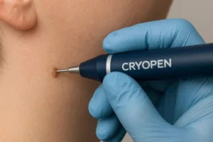 Person receiving skin tag removal Rickmansworth