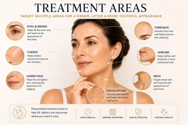 Areas of treatment for the ultimate lift tighten treatment Rickmansworth
